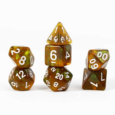 Sirius Dice: Treasures Unearthed 7-Piece Polyhedral - Peridot