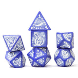 Sirius Dice: Illusory Stone - Purple Agate 7-Piece Polyhedral Dice Set