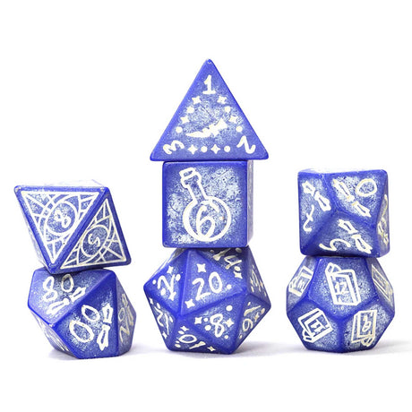 Sirius Dice: Illusory Stone - Purple Agate 7-Piece Polyhedral Dice Set