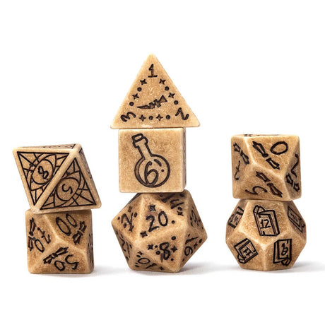 Sirius Dice: Illusory Stone - Sandstone 7-Piece Polyhedral Dice Set