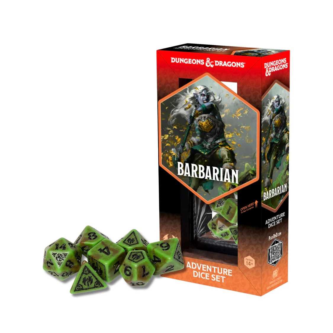 Dungeons & Dragons Adventure Dice Set - Barbarian (Green, Brown)