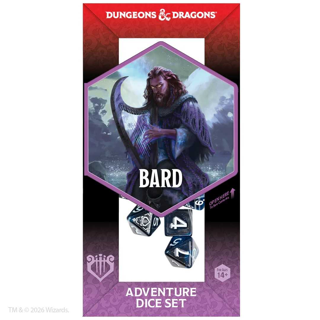 Dungeons & Dragons Adventure Dice Set - Bard (Blue, Black)