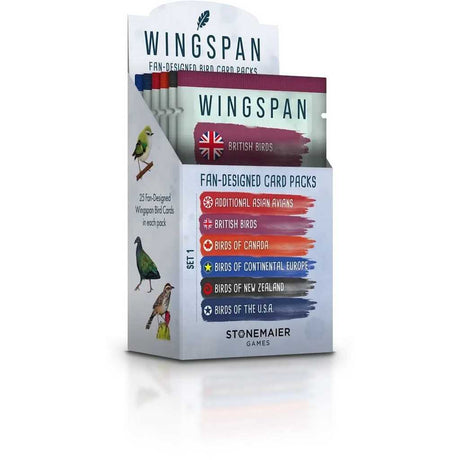 Retailer Display Box for Wingspan Fan Designed Packs