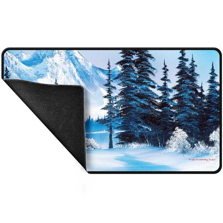 Bob Ross Winter Paradise Black Stitched Playmat