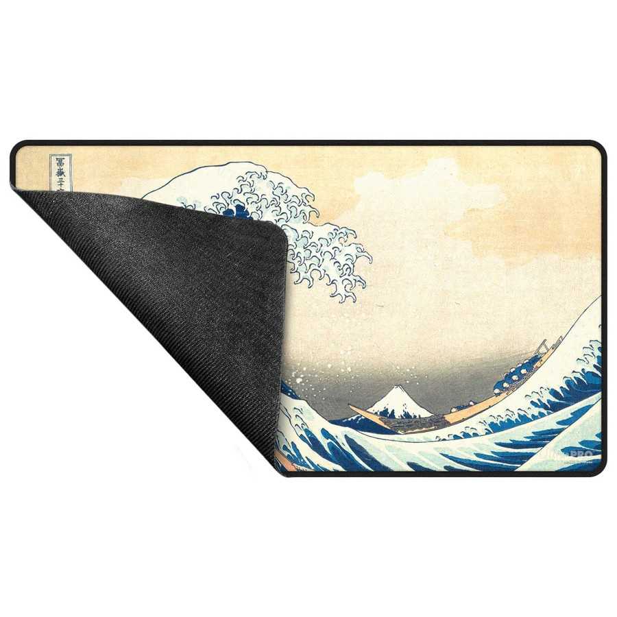 The Great Wave off Kanagawa Black Stitched Playmat