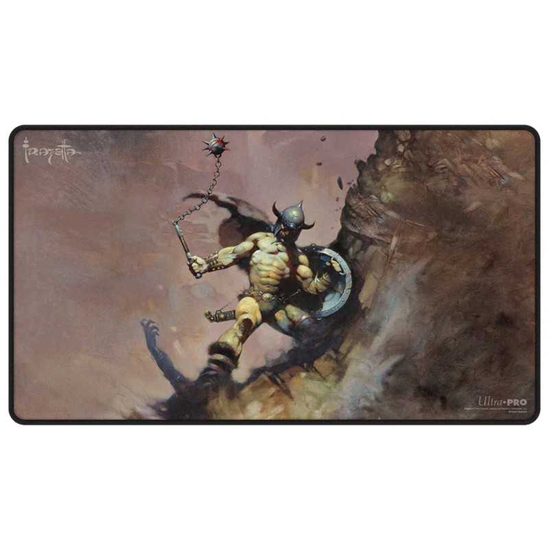 Artist Spotlight: Frank Frazetta - Warrior with Ball and Chain Black Stitched Playmat