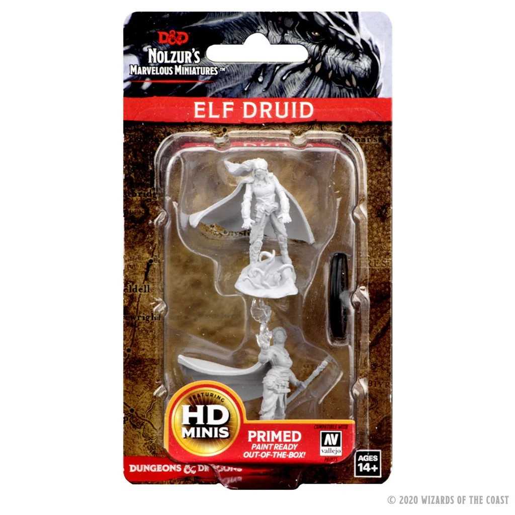 D&D Unpainted Miniatures: Elf Female Druid