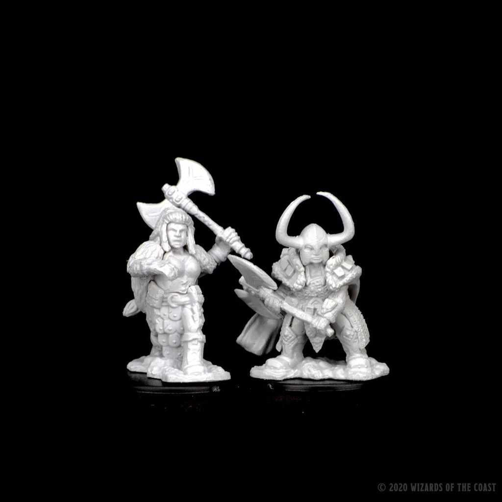 D&D Unpainted Miniatures: Dwarf Female Barbarian
