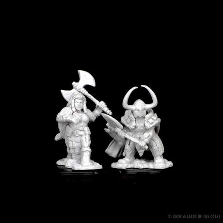 D&D Unpainted Miniatures: Dwarf Female Barbarian