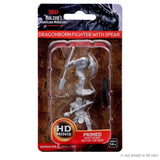 D&D Unpainted Miniatures: Dragonborn Male Fighter with Spear