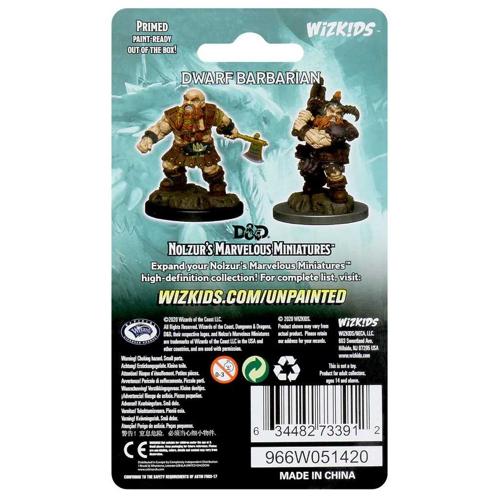 D&D Unpainted Miniatures: Male Dwarf Barbarian