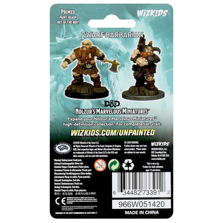 D&D Unpainted Miniatures: Male Dwarf Barbarian