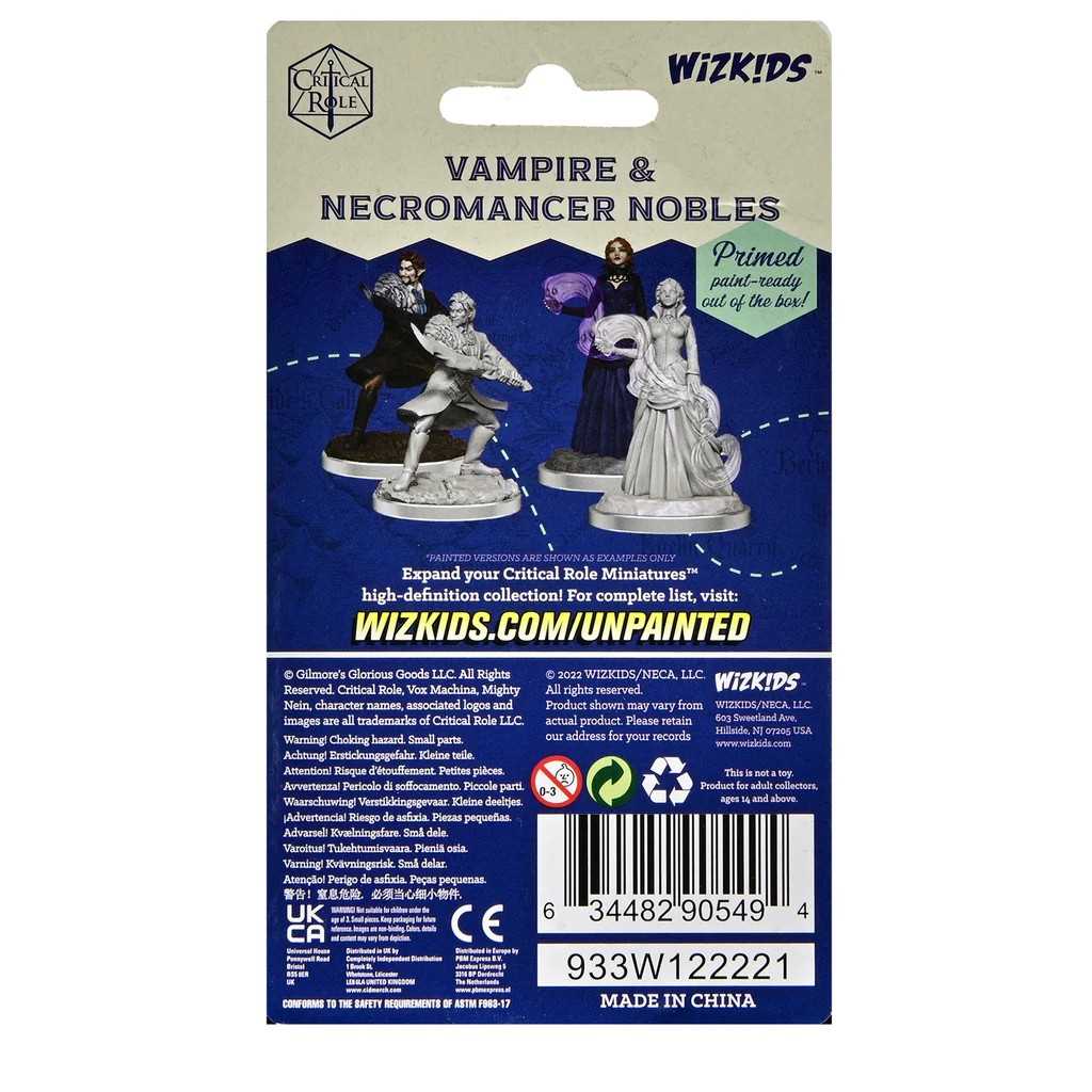 Critical Role Unpainted Miniatures: Vampire & Necromancer Nobles
