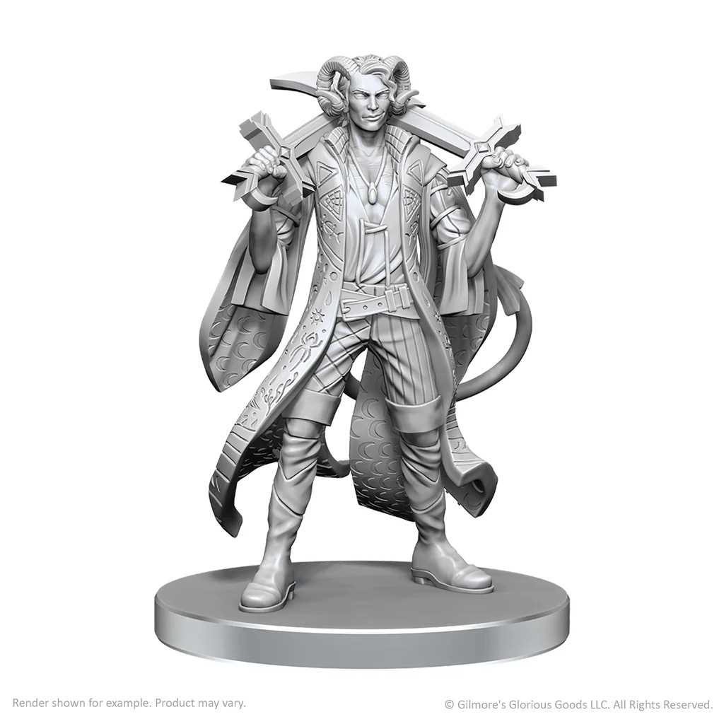 Critical Role Unpainted Miniatures: Mollymauk Tealeaf & Caduceus Clay