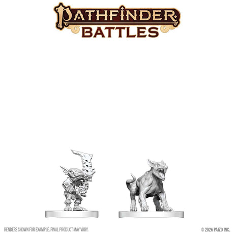 Pathfinder Battles Deep Cuts Unpainted Miniatures: Goblin Commando & Goblin Dog