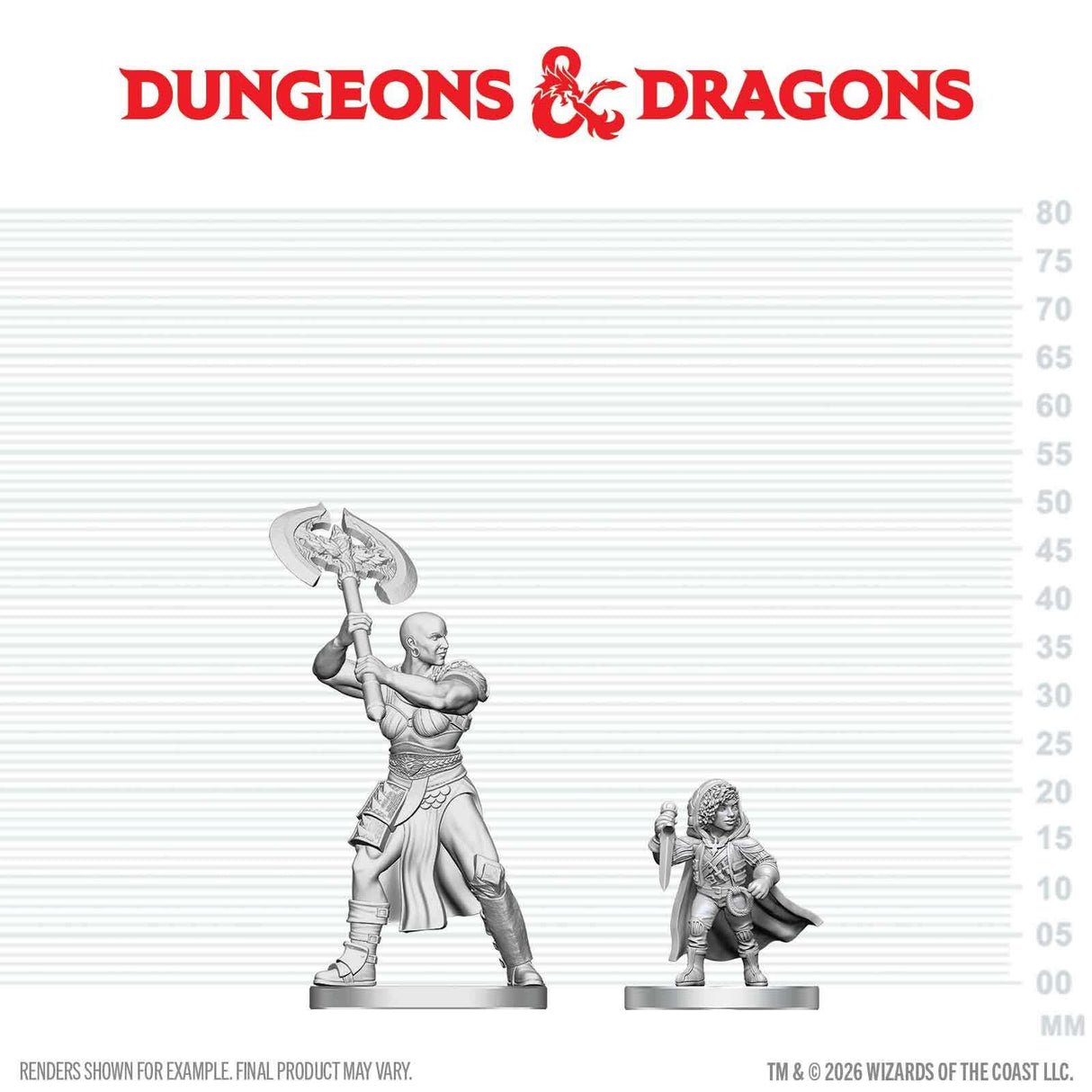 D&D Nolzur's Marvelous Unpainted Miniatures: Goliath Barbarian & Halfling Rogue (W29)