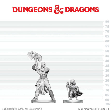 D&D Nolzur's Marvelous Unpainted Miniatures: Goliath Barbarian & Halfling Rogue (W29)