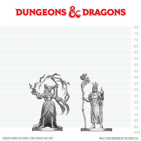 D&D Nolzur's Marvelous Unpainted Miniatures: Human Druid & Elf Sorcerer (W29)