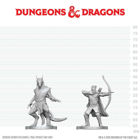D&D Nolzur's Marvelous Unpainted Miniatures: Elf Ranger & Dragonborn Monk (W29)