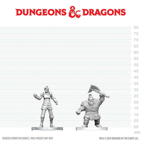 D&D Nolzur's Marvelous Unpainted Miniatures: Cultist of Bane & Dwarf Zhentilar Soldier (W29)