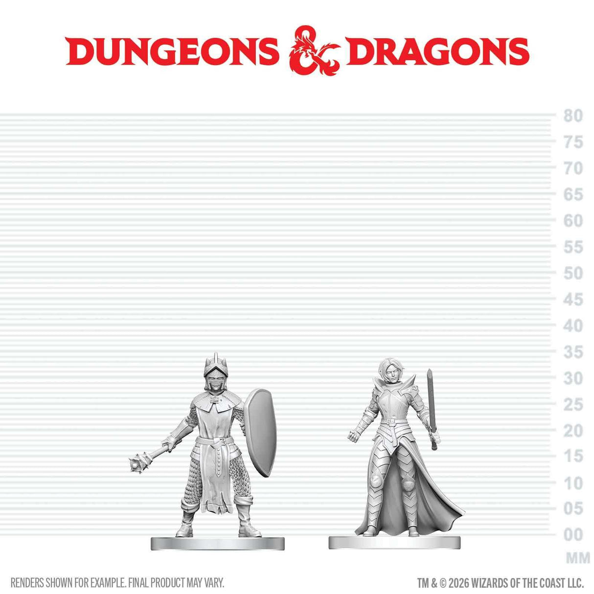 D&D Nolzur's Marvelous Unpainted Miniatures: Black Gauntlet & Zhentilar Paladin of Bane (W29)