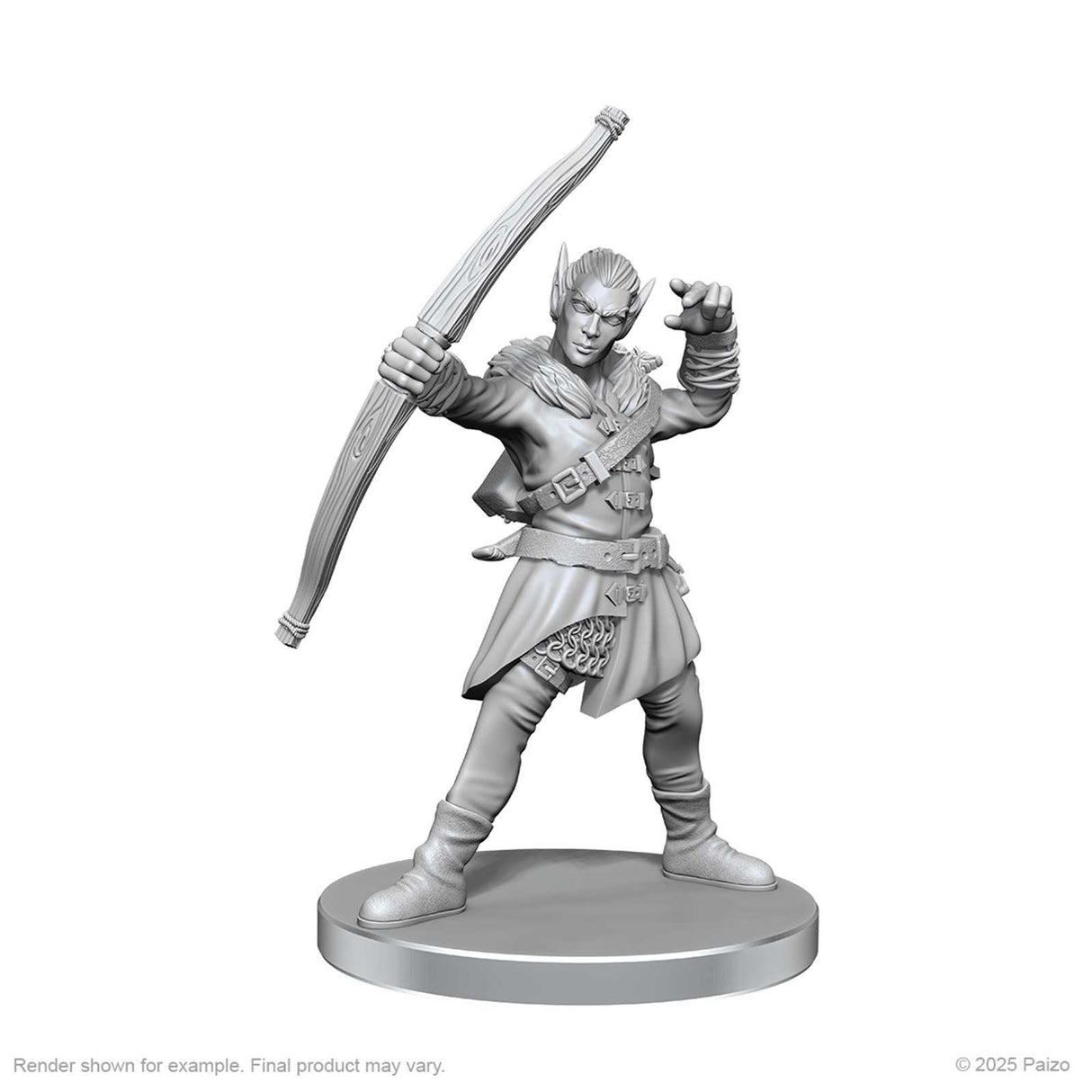 Pathfinder Deep Cuts Unpainted Miniatures: Elf Hunter & Catfolk Bandit (W26)