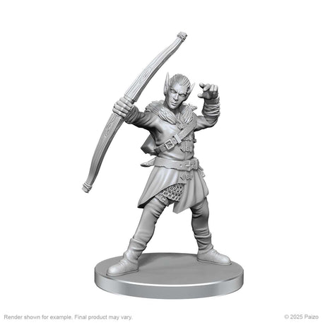 Pathfinder Deep Cuts Unpainted Miniatures: Elf Hunter & Catfolk Bandit (W26)