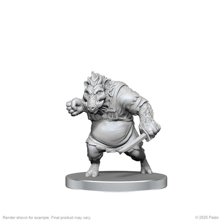Pathfinder Deep Cuts Unpainted Miniatures: Werewolf & Wereboar (W26)